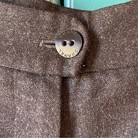 CHANEL Wool Cashmere Pants Trousers High Waist Wide Leg Silk Lined Sz 44 / 12 - Picture 5 of 7